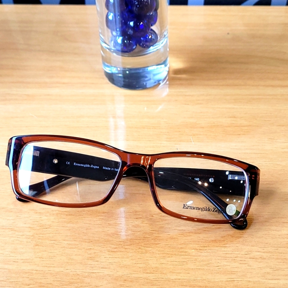 New 💯 Ermenegildo Zegna eyeglasses Rectangular shape 🎊🤓 - Picture 2 of 7